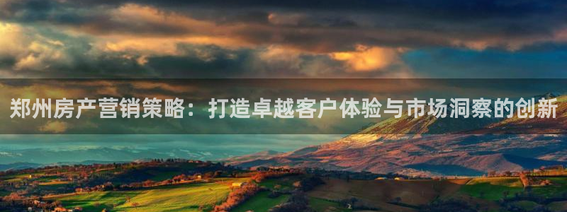 必赢棋脾：郑州房产营销策略：打
